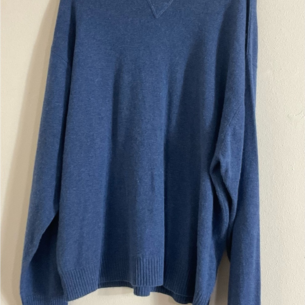 Orvis Sweater Mens Size XL Blue 100% Cashmere Crew Neck Pullover - Picture 3 of 8